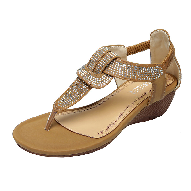 Women's Bohemian Glitter Wedge Sandals · YANYAN China shoe factory