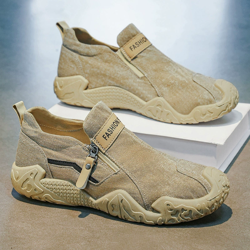 Herren Frühlings-Leinwand atmungsaktive Alt-Peking-Stoffschuhe, Schlupf, Fahrt-Freizeit-Sneaker, Modell 2051 · MOHE China shoe factory