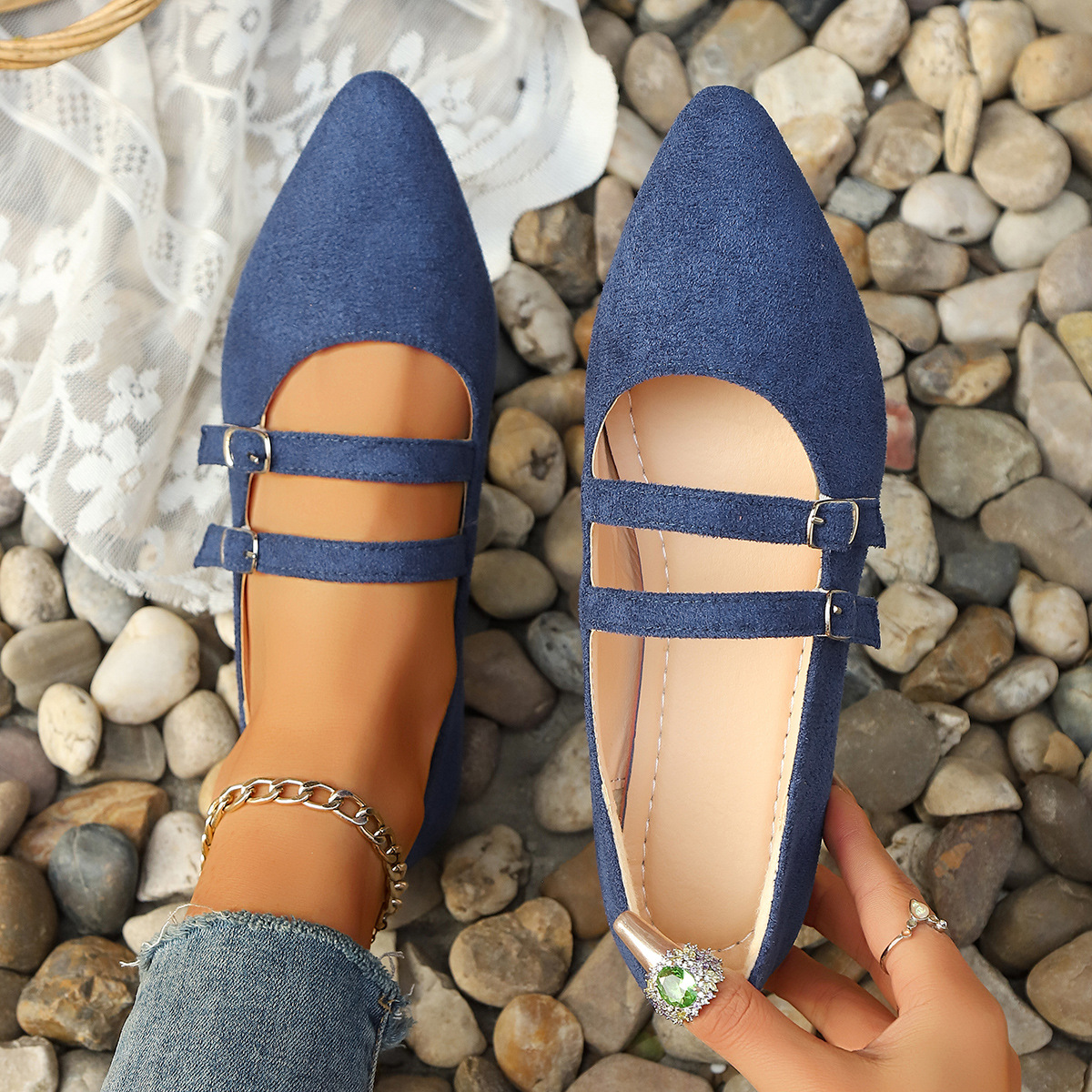 Women's Pointed Toe Mary Jane Flats · YANYAN China shoe factory