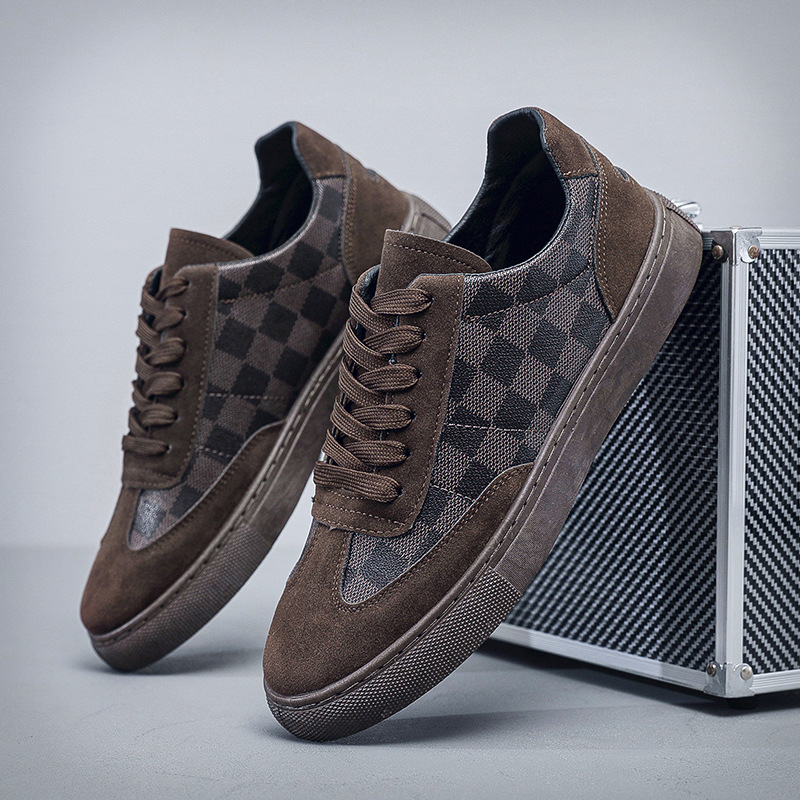 Men's Plaid Low Top Skate Shoes · YANYAN China shoe factory