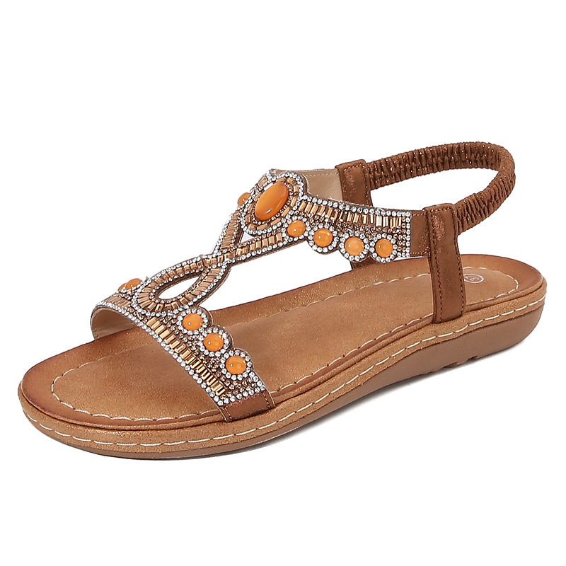 Women's Rhinestone Flat Thong Sandals · YANYAN China shoe factory