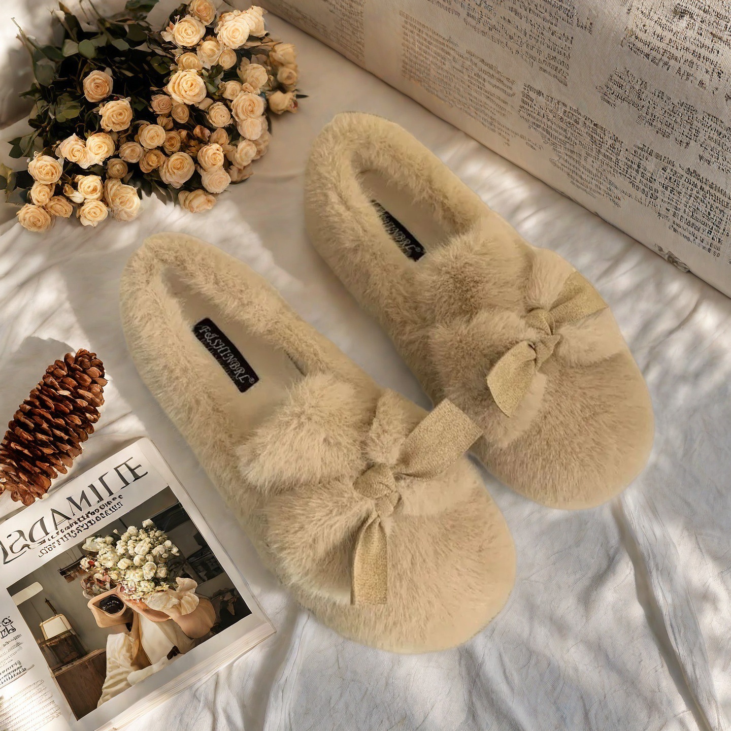 Women's Winter Fleece Lined Slip On Loafers · YANYAN China shoe factory