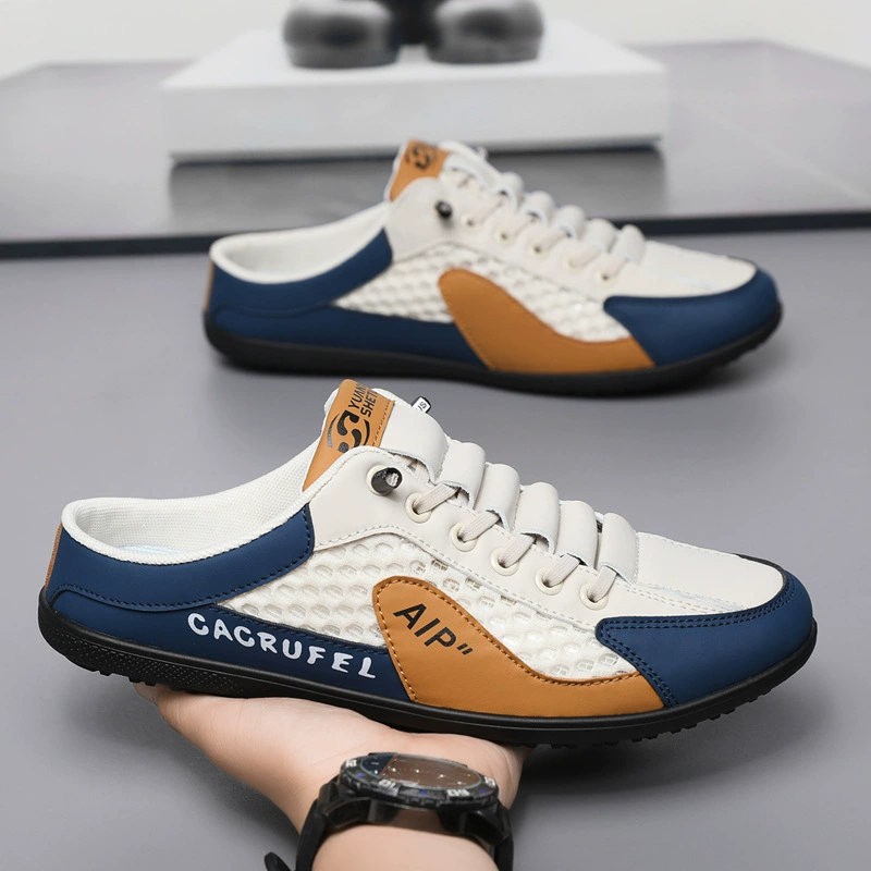 Summer Slippers Indoor Outdoor Home Men's Fashion Soft Sole, Cross-border Large Size Lightweight Toe-covered