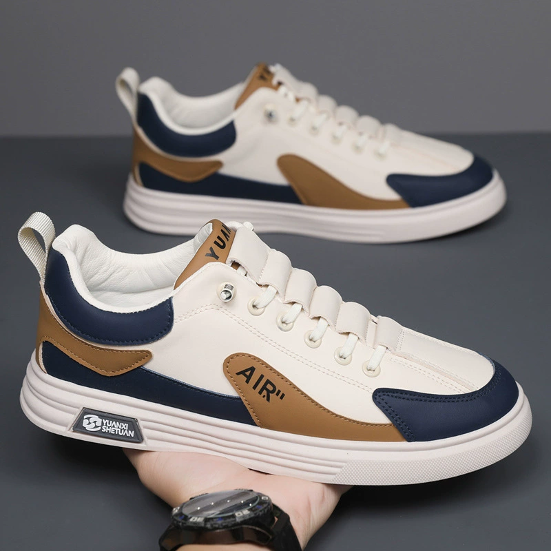 Sapatos Board Brancos Casuais Respiráveis Masculinos, Tênis de Trabalho Slip-On Primavera/Outono