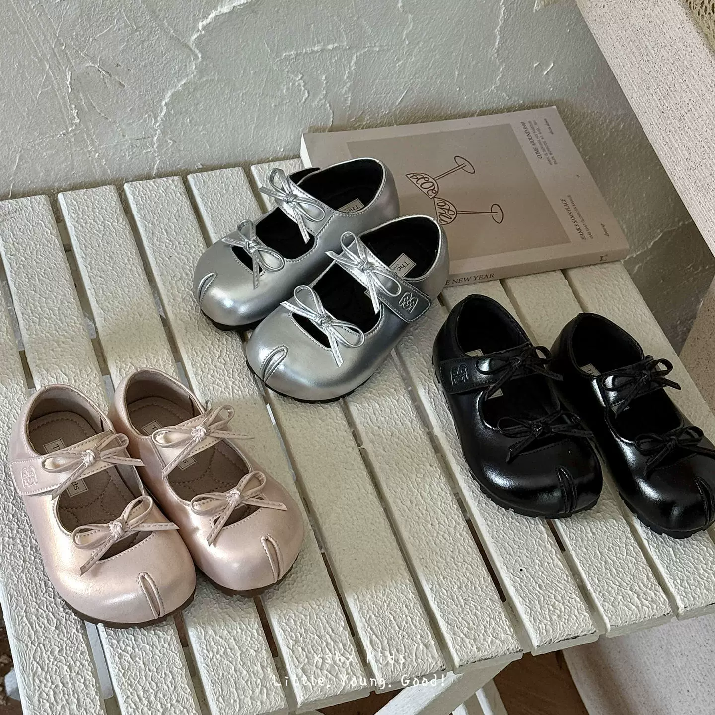 Chaussures Mary Jane ballet vintage XSHX pour filles, nœud, satin, semelle en caoutchouc · MOHE China shoe factory