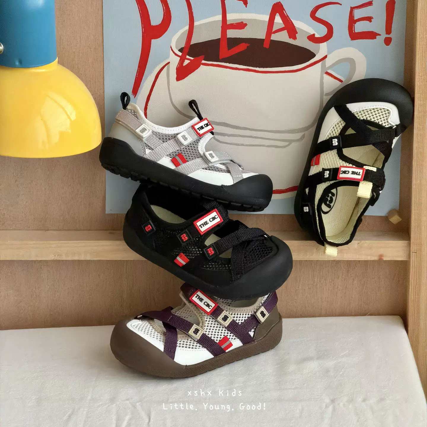XSHX Sandalias Deportivas de Exterior para Niños British Association, Antideslizantes, con Puntera de Goma, Cabeza Ancha y Malla para Primavera-Verano · MOHE China shoe factory