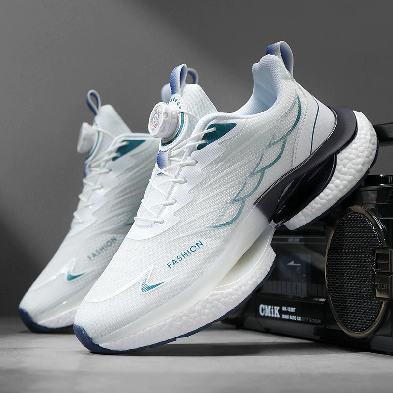 Sommer Drehverschluss Laufschuhe, Herren Mode rutschfest dicke Sohle Dämpfung