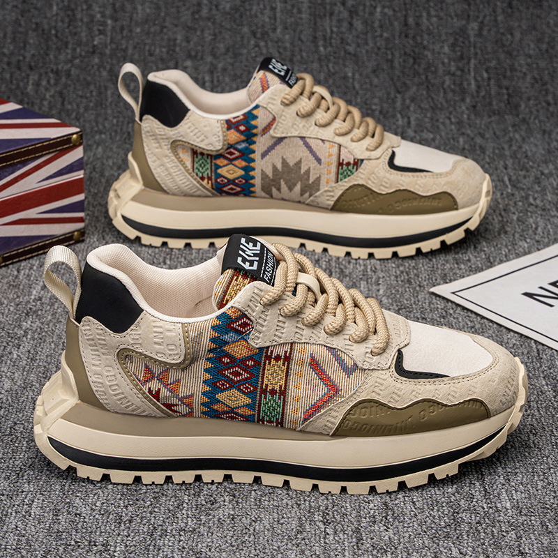 Men's Embroidered Platform Casual Sneakers · YANYAN China shoe factory