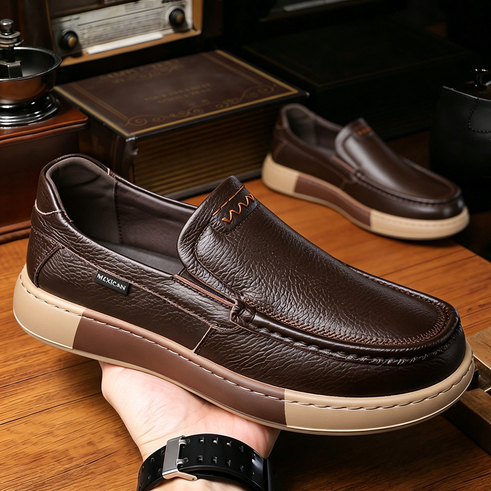 Men's Leather Slip-On Loafers · YANYAN China shoe factory