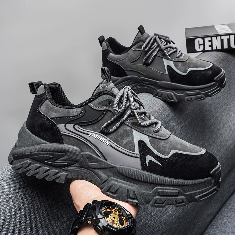 Sports Shoes Men's 2026 Spring New Thick Sole Anti-Slip Casual Student Trendy Running Shoes