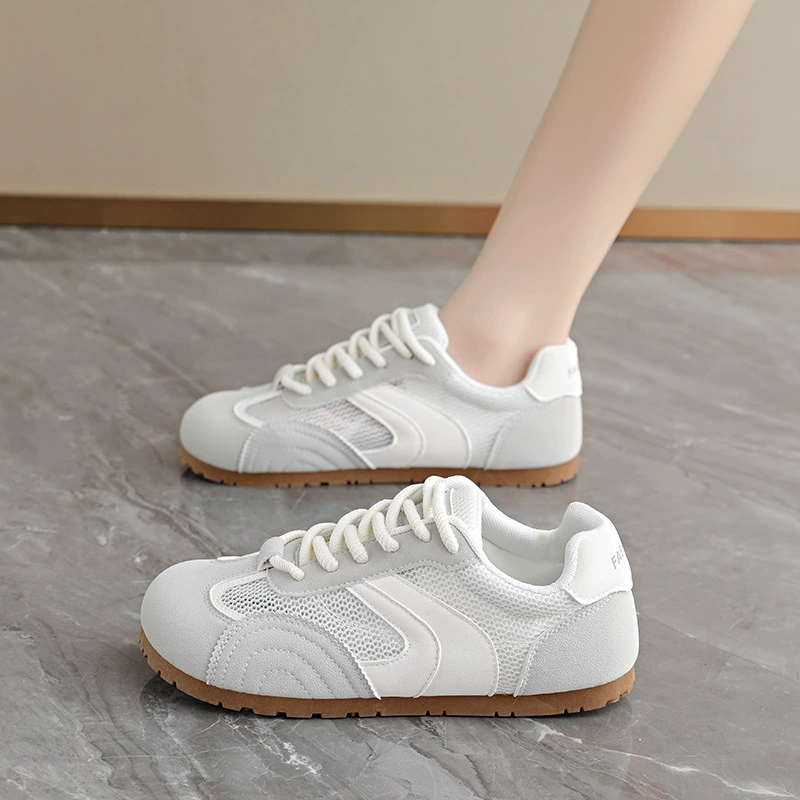 Baskets allemandes rétro été 2026 pour femme blanches style coréen respirant casual