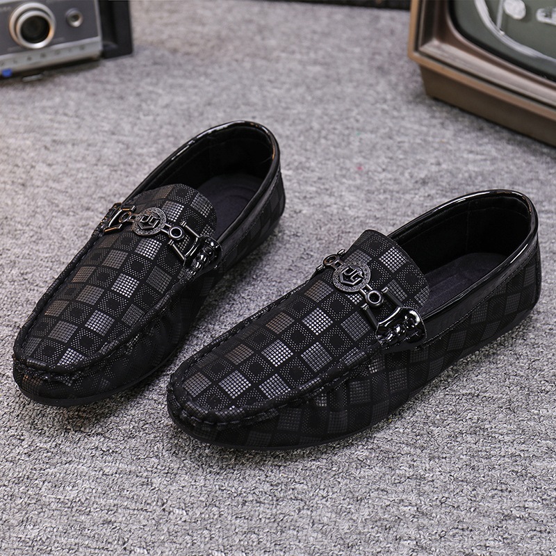 Men's Plaid Slip-On Loafers · YANYAN China shoe factory