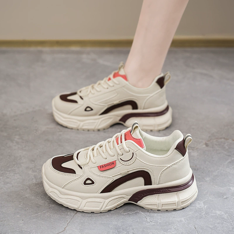 Tênis Dad Shoes Cano Alto Respiráveis Verão 2025 para Mulher, Casuais Coreano Sola Grossa com Elevação
