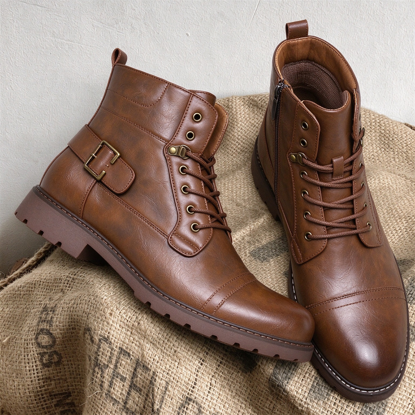 Men's Retro Leather Ankle Boots · YANYAN China shoe factory
