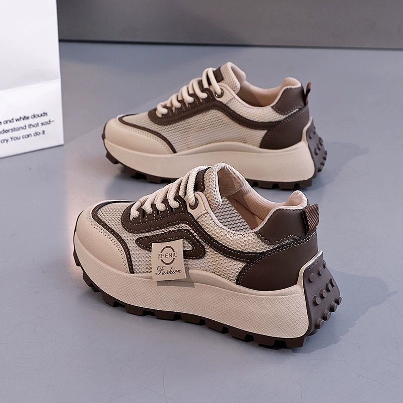 Tênis Chunky Feminino Verão Mesh Aumento Altura Estilo Coreano Casual Esportivo · MOHE China shoe factory