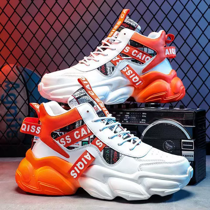 Zapatillas de baloncesto running de invierno para hombre, zapatillas chunky de caña alta para adolescentes, deportivas casuales