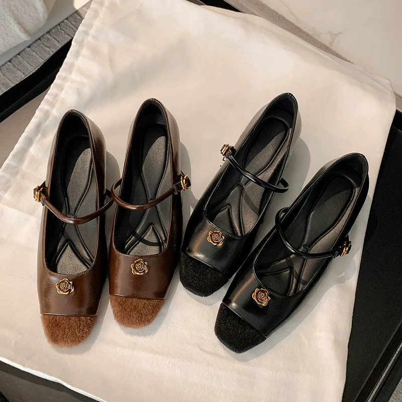 Chaussures Mary Jane Chanel camélia, hauteur 5 cm, bride, pour femmes