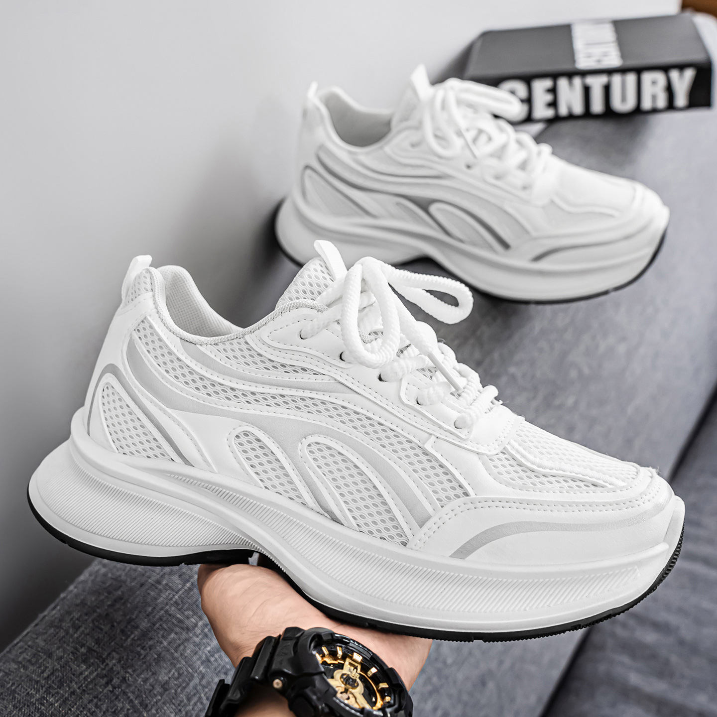Men's Mesh Breathable Chunky Dad Shoes · YANYAN China shoe factory