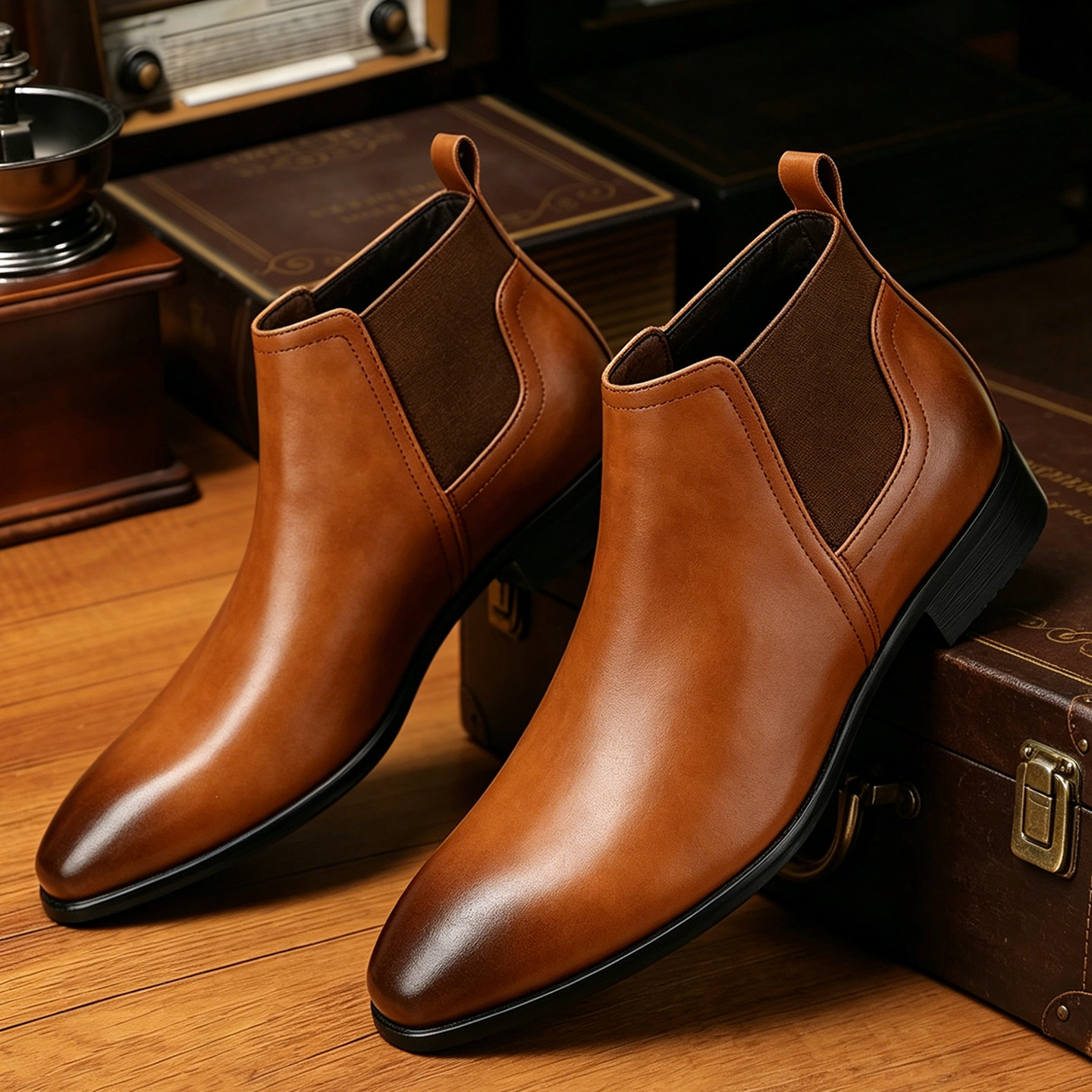 Men's Chelsea Boots British Business Pointed Leather Boots · YANYAN China shoe factory