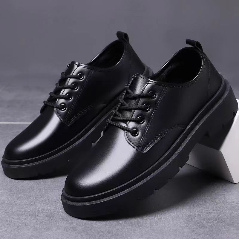 Men's Black Lace-Up Leather Dress Shoes · YANYAN China shoe factory