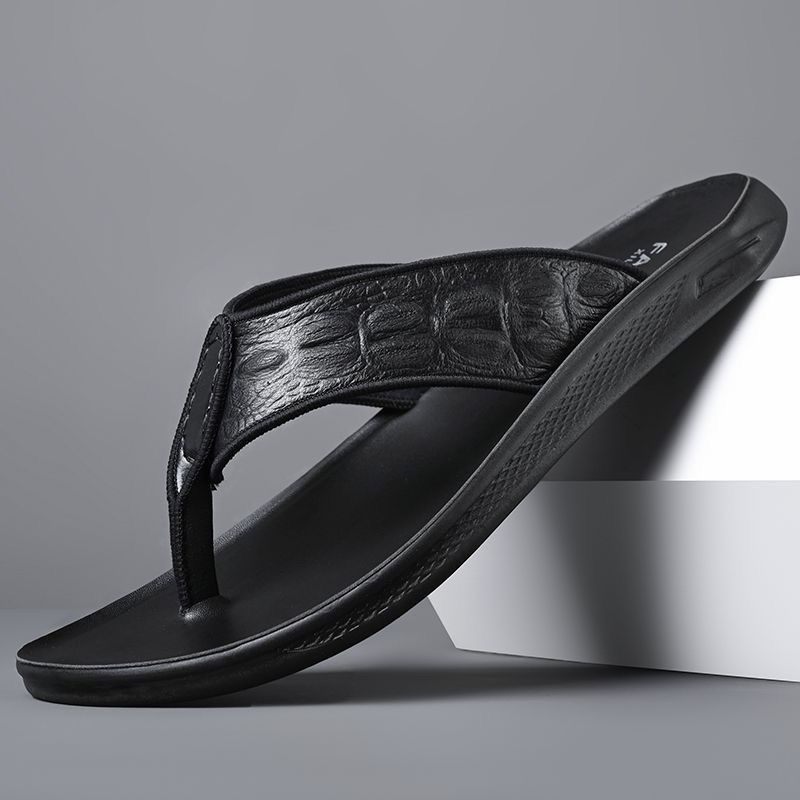 Men's Leather Flip-Flop Sandals · YANYAN China shoe factory