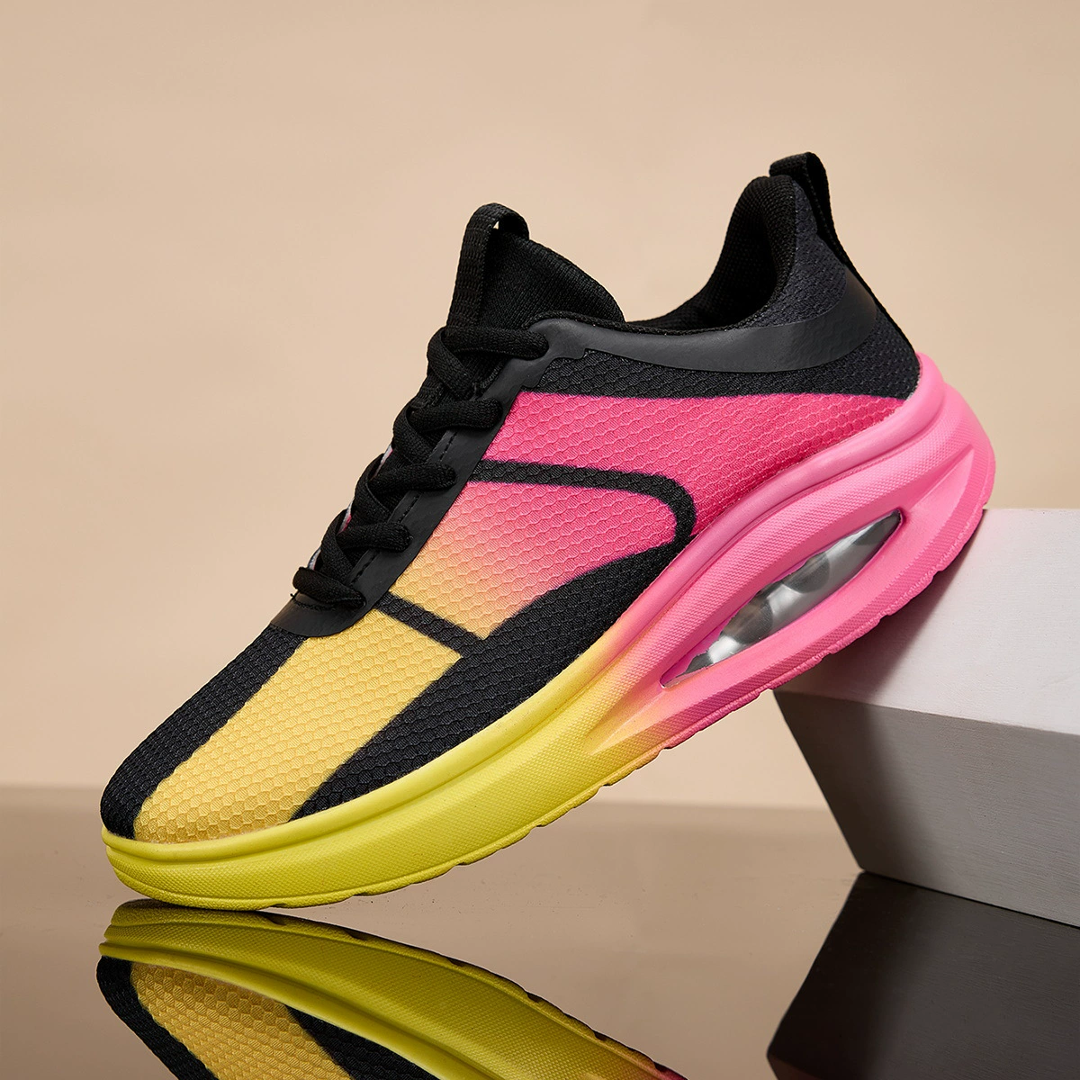 Women's Air Cushion Sneakers Lightweight Soft Sole Breathable Mesh Plus Size 42 Running Shoes