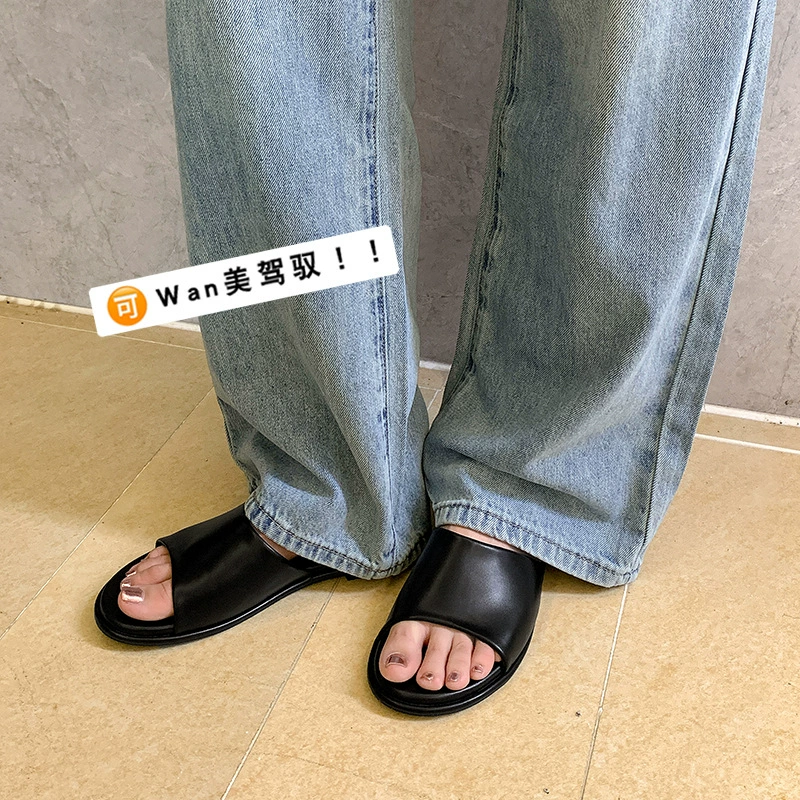 Women's Flat Slip On Sandals with Ankle Strap Summer Casual Comfort