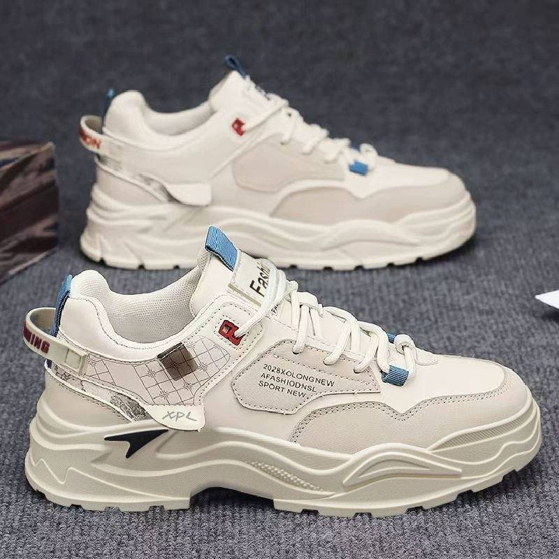 Herren Frühjahr Casual-Arbeits-Board-Schuhe Leder wasserdicht erhöht weiße Sneaker · MOHE China shoe factory