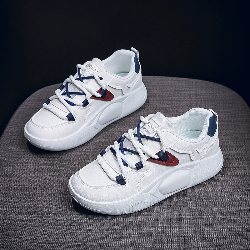 K8636 Nuevas mujer bloque de color 2024 otoño que aumentan altura cordón cruzado casual tablas