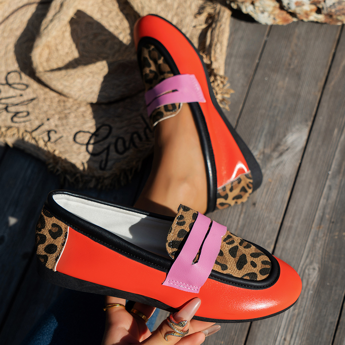 Women's Leopard Print Flat Loafers · YANYAN China shoe factory