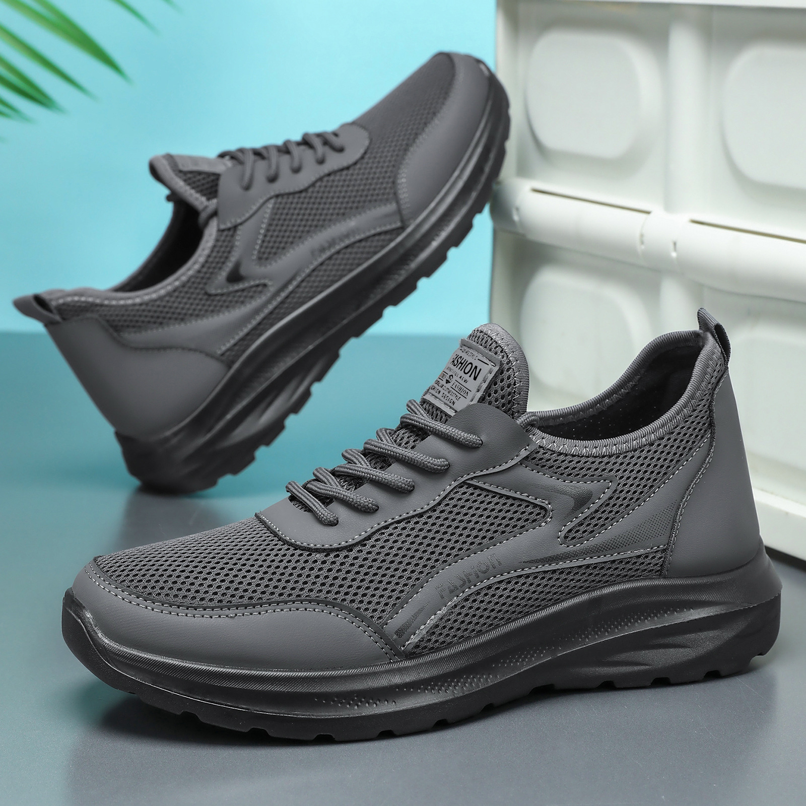 Men's Breathable Mesh Work Shoes Soft Sole Anti-Slip · YANYAN China shoe factory