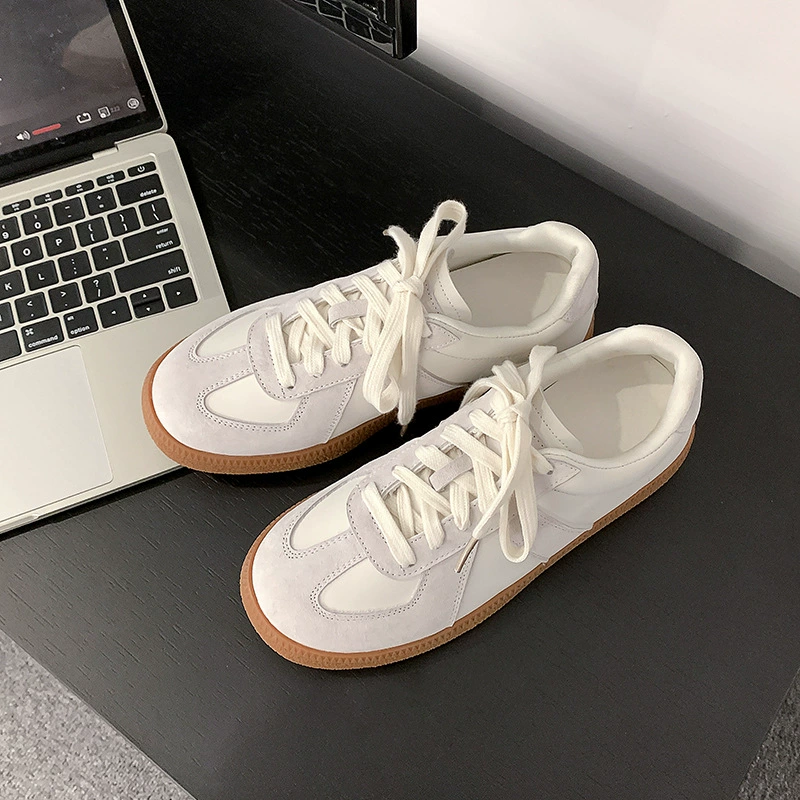 New Spring Vintage Hong Kong Style Round Toe Two-Tone Sneakers