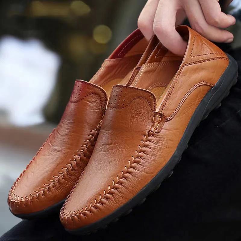 Men's Breathable Leather Slip-On Business Shoes · YANYAN China shoe factory