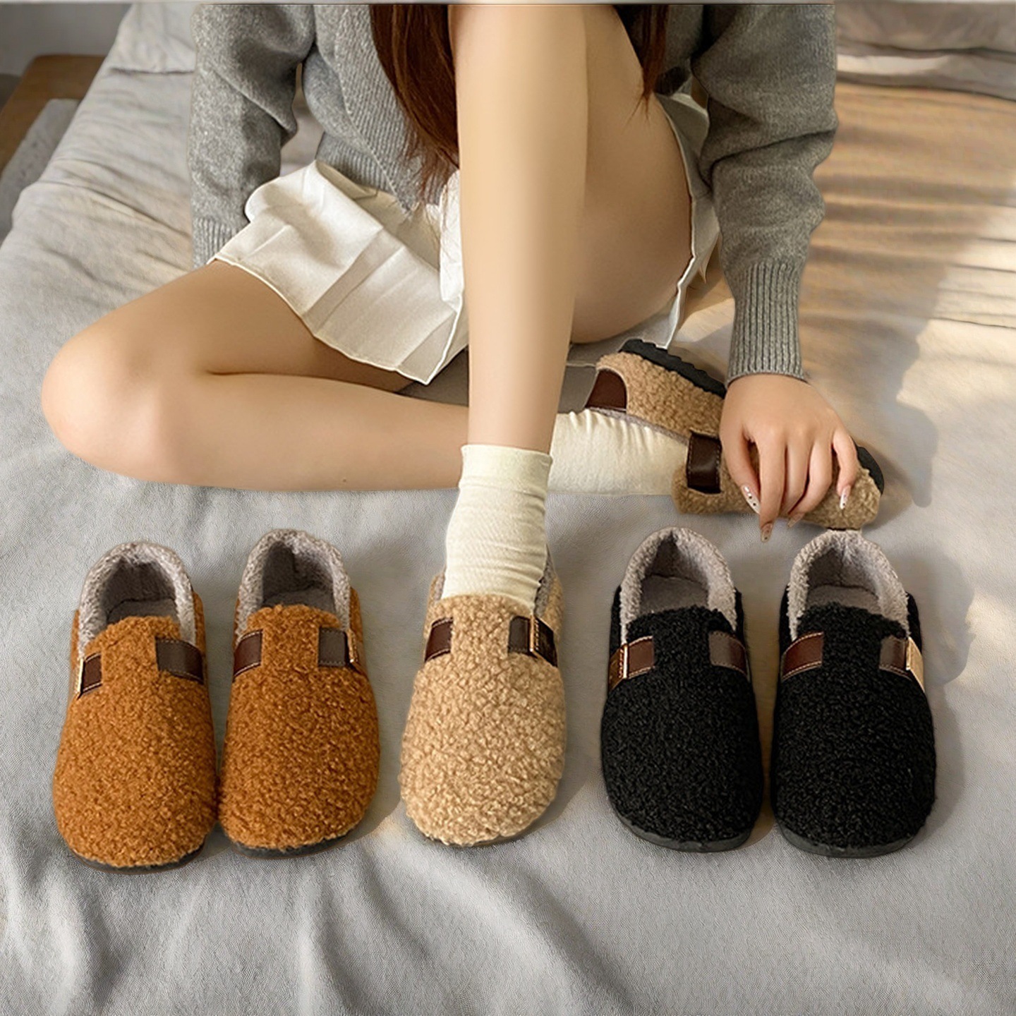 Women's Plush Thermal Winter Slip-On Shoes · YANYAN China shoe factory