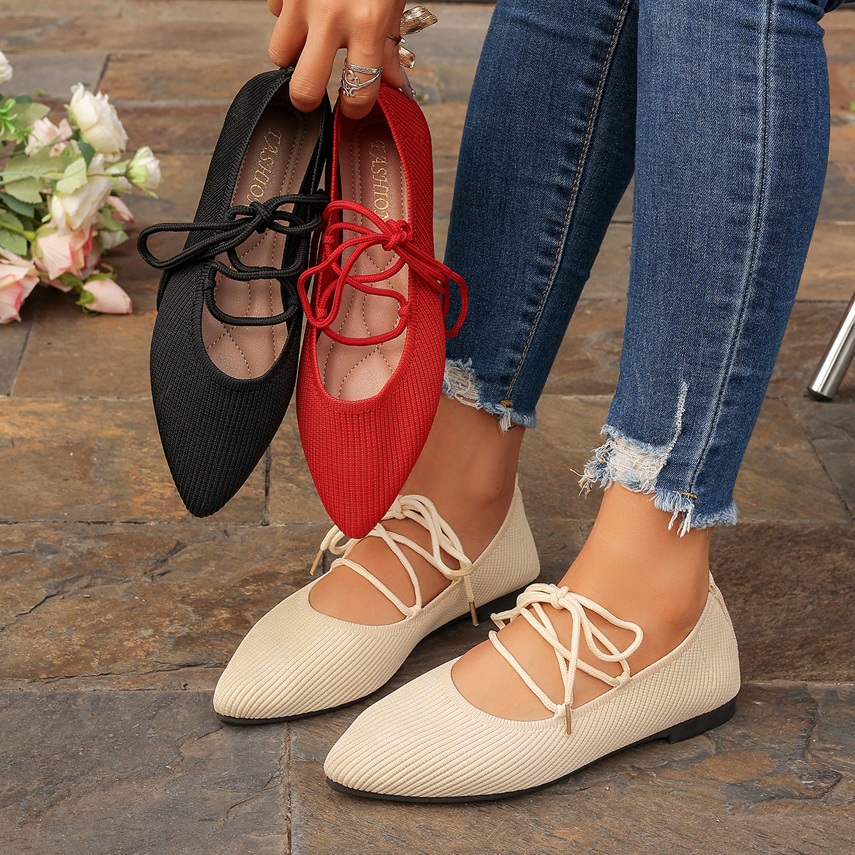 Women's Ballet Strap Mary Jane Flats · YANYAN China shoe factory