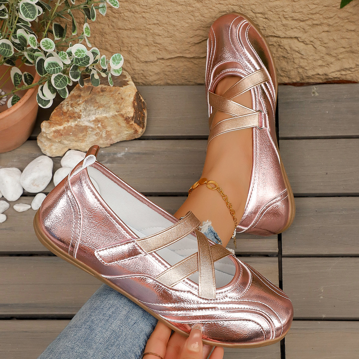 Women's German Trainer Mary Jane Flats Slip On · YANYAN China shoe factory