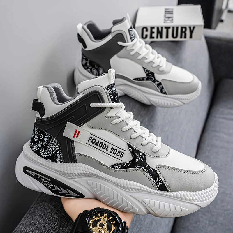 Men's Shoes 2026 Autumn High-Top Basketball Sneakers Youth Trendy Running Dad Shoes Heightening