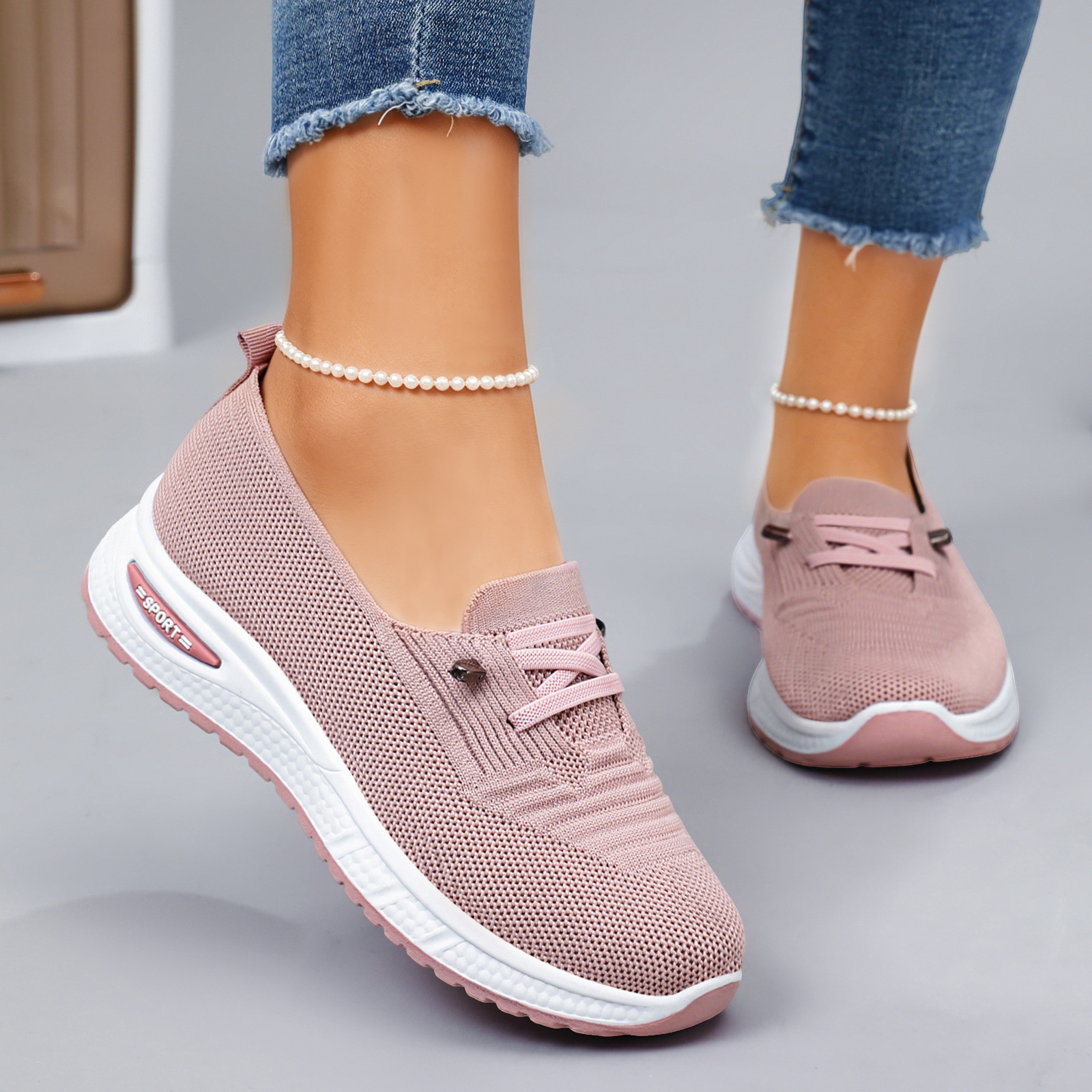 Women's Slip-On Flyknit Flats · YANYAN China shoe factory