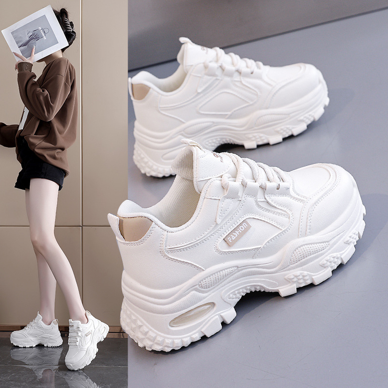 Women's Low Top Leather Dad Sneakers · YANYAN China shoe factory