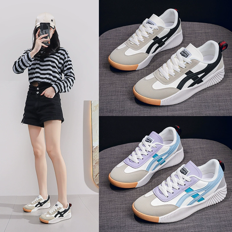 Verão Estilo Coreano Tênis Branco Liso Feminino, Respirável Casual Estudante Running Shoes