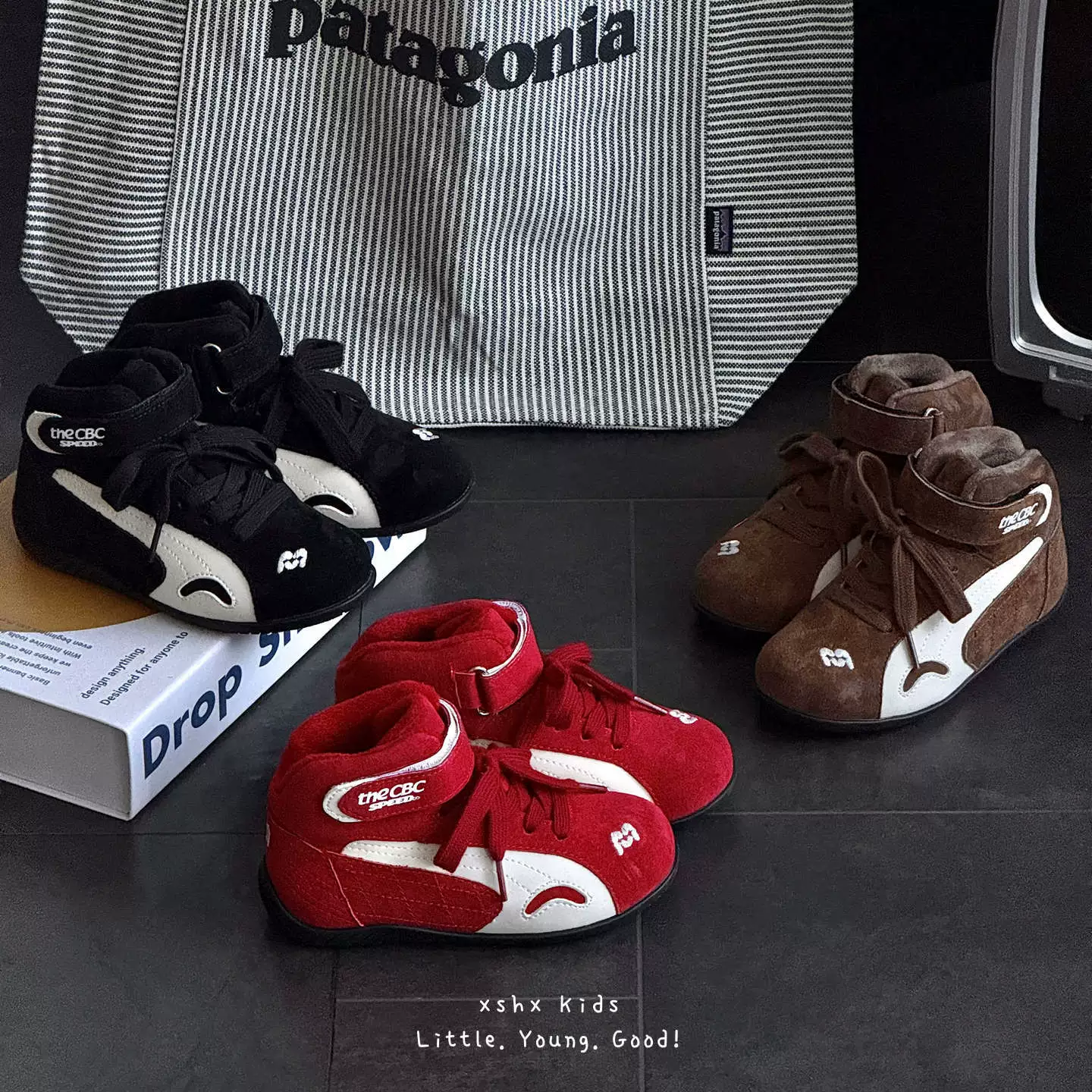 XSHX Sapatos de Corrida Cano Alto Meninos Meninas Esportivos Casuais Sola Fina Borracha Antiderrapante Velcro Quente Fleece