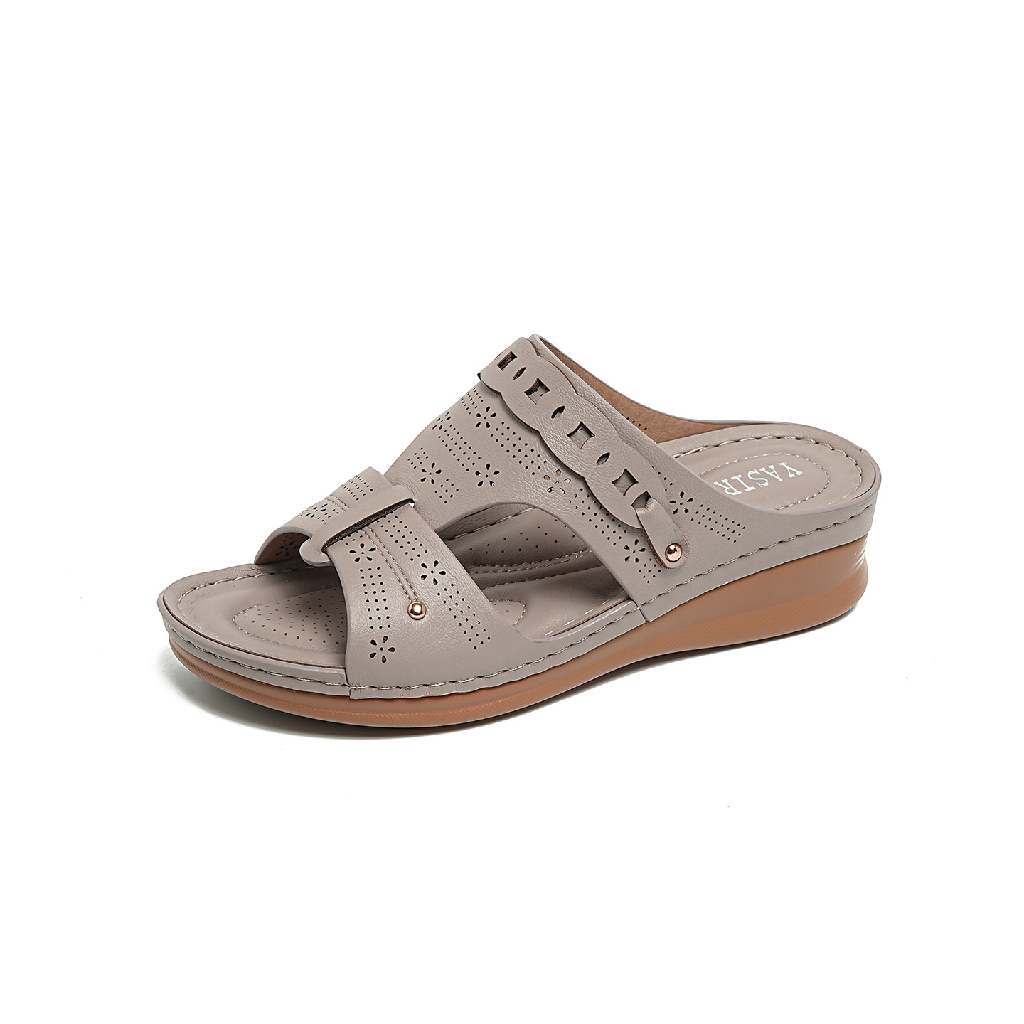 Women's Plus Size Peep Toe Wedge Slides · YANYAN China shoe factory