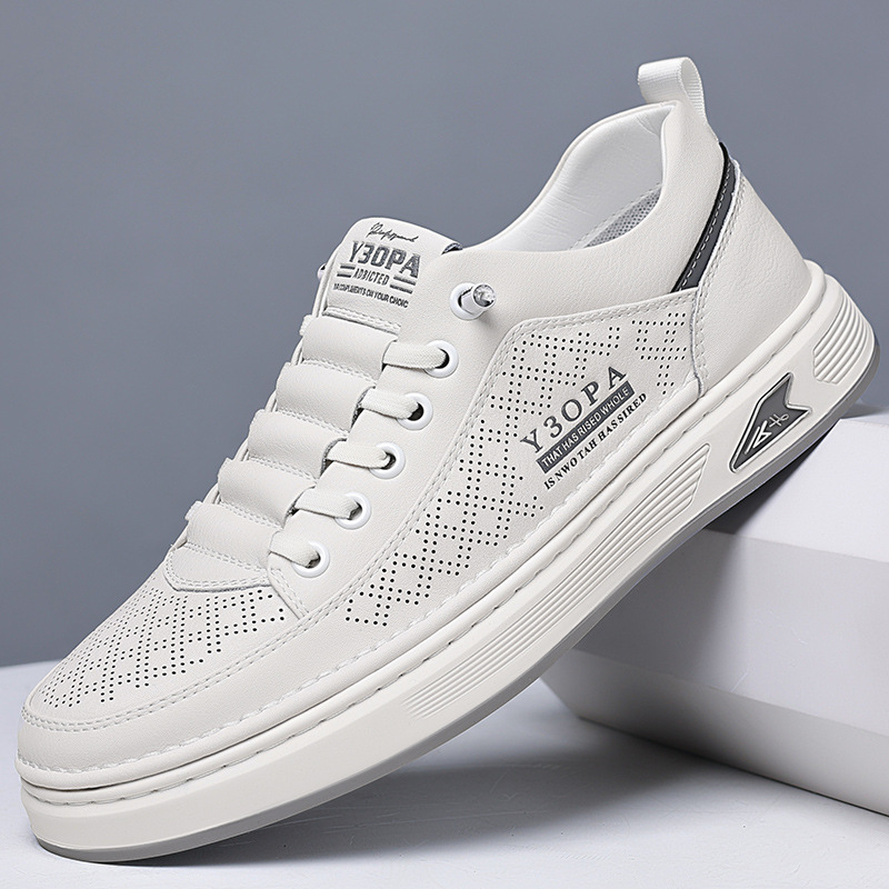 Men's Breathable Hollow Out White Skate Shoes · YANYAN China shoe factory
