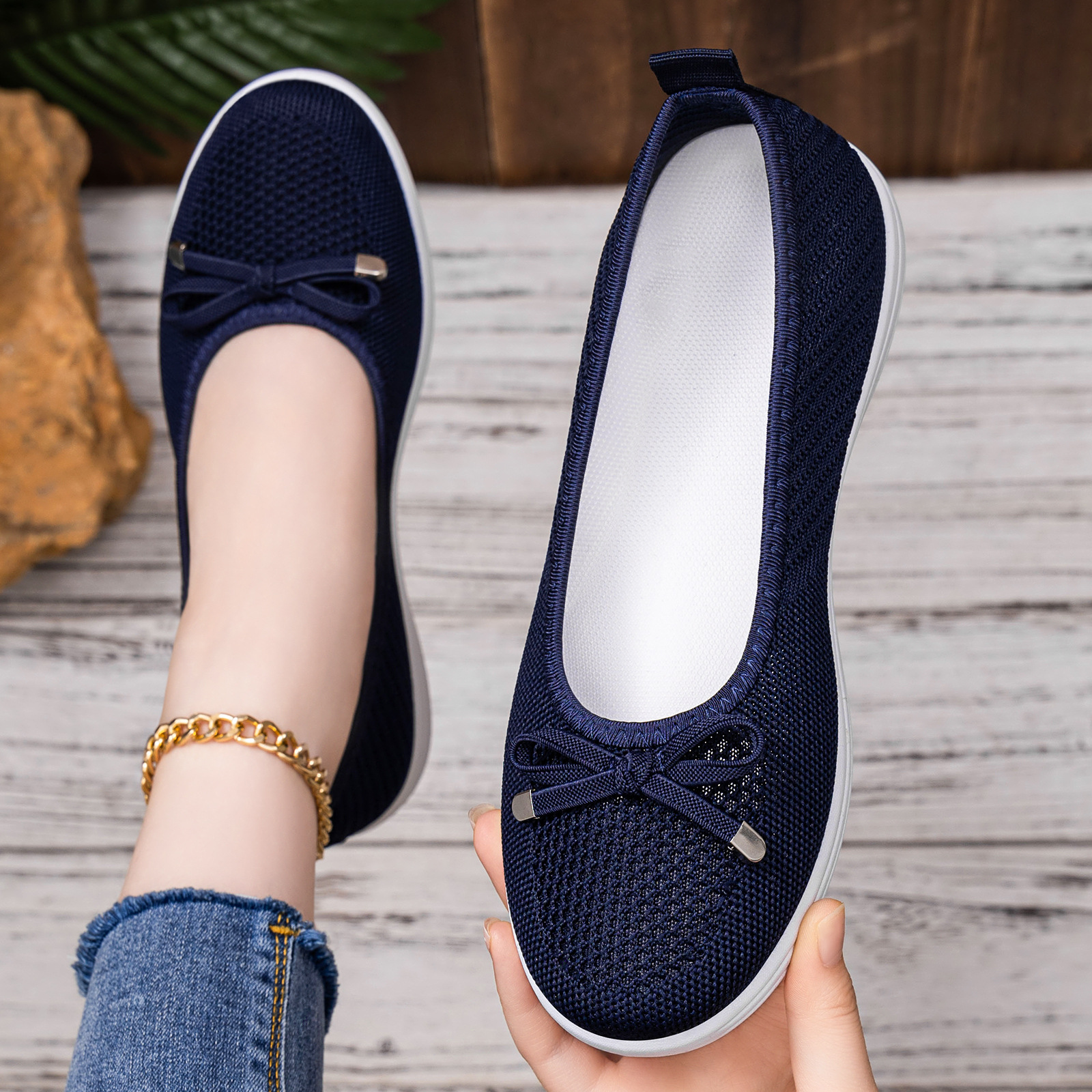 Women's Flyknit Slip-On Flats · YANYAN China shoe factory