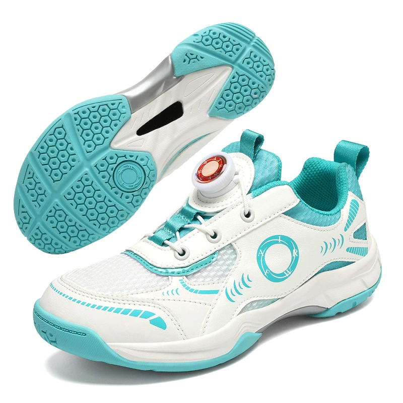 Chaussures de badminton professionnelles pour enfants cross-border, fermeture bouton, mesh, antidérapantes