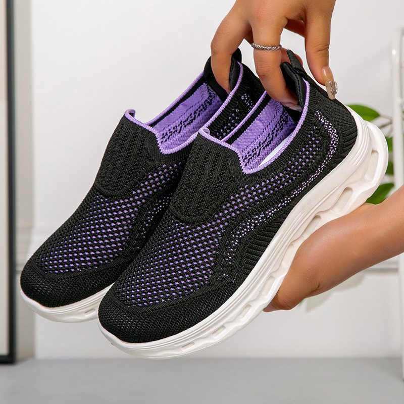 Women's Flyknit Breathable Slip-On Sneakers · YANYAN China shoe factory