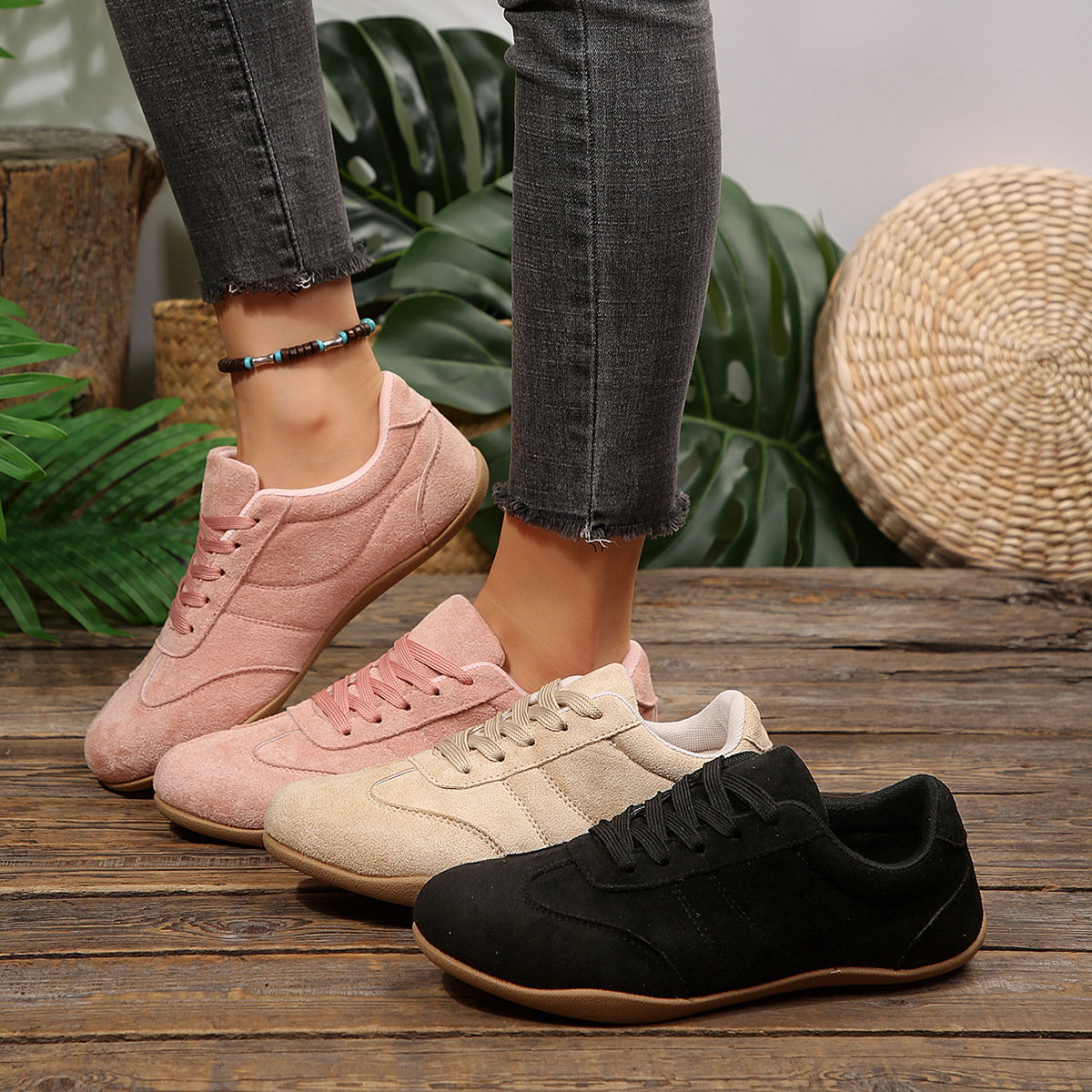 Women's Lace-Up Casual Trainer Shoes · YANYAN China shoe factory