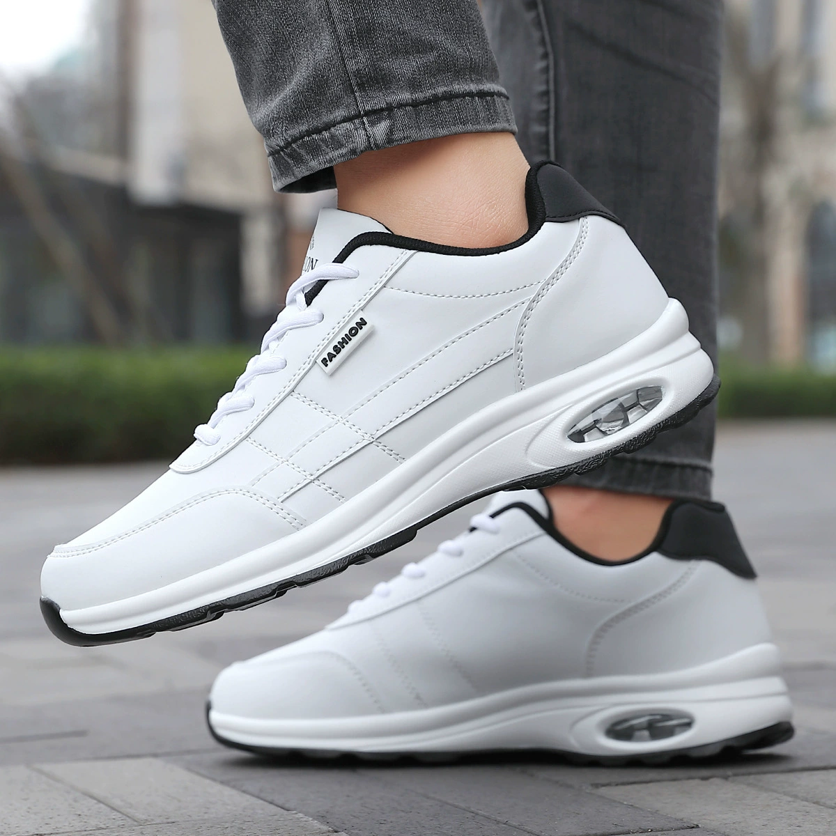 Saisonnier grandes tailles 46 homme mode sport décontracté blanc coussin d'air sneakers board shoes gros