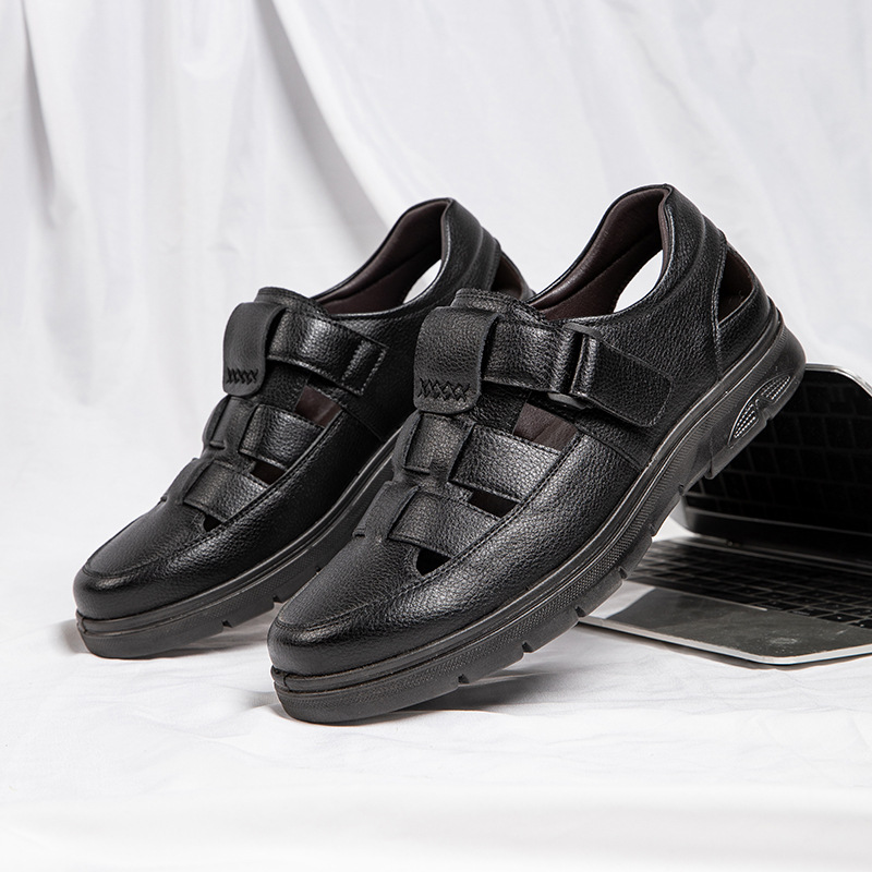 Men's Perforated Leather Sandals · YANYAN China shoe factory