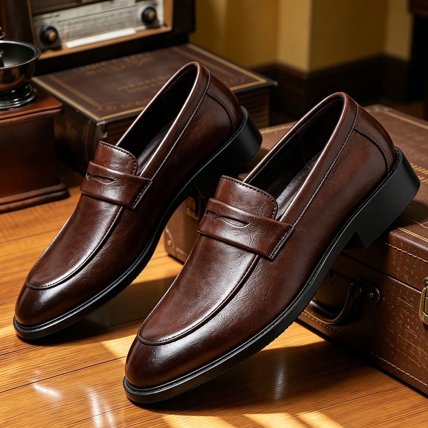 Men's Leather Slip-On Loafers · YANYAN China shoe factory